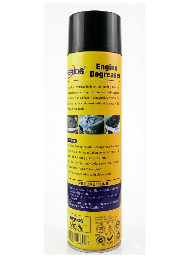 HERIOS Engine Degreaser (650ml) for Removing Tough Grease and Oil Build-Up, Heavy-Duty Formula, Clings to Surfaces, Fast Acting - Image 2
